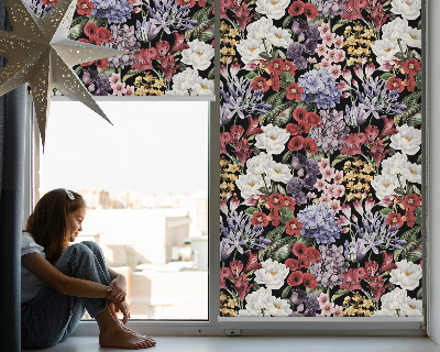 Rolgordijn voor het raam Kleurrijke bloemen