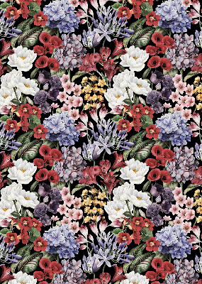 Rolgordijn voor het raam Kleurrijke bloemen