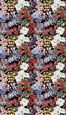 Rolgordijn voor het raam Kleurrijke bloemen