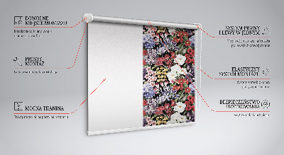 Rolgordijn voor het raam Kleurrijke bloemen