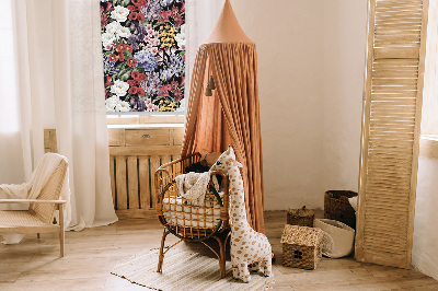 Rolgordijn voor het raam Kleurrijke bloemen