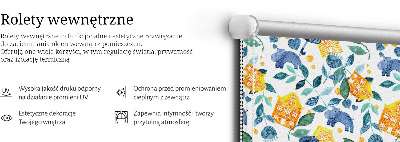 Rolgordijn verduisterend Gele huizen blauwe planten