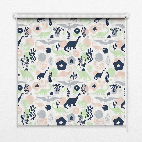 Rolgordijn voor het raam Kleurrijke dinosaurussen