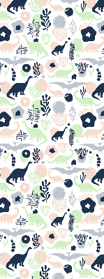 Rolgordijn voor het raam Kleurrijke dinosaurussen