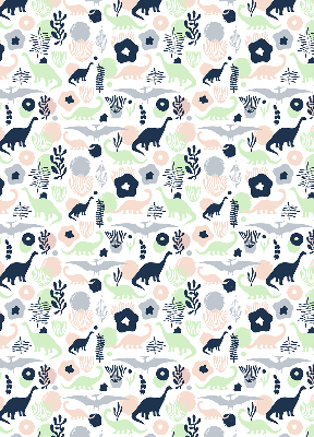 Rolgordijn voor het raam Kleurrijke dinosaurussen