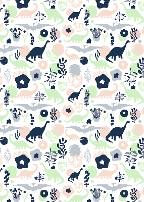 Rolgordijn voor het raam Kleurrijke dinosaurussen