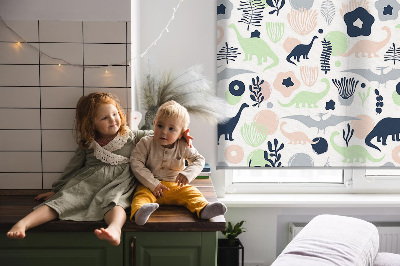 Rolgordijn voor het raam Kleurrijke dinosaurussen