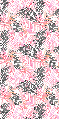 Rolgordijn voor het raam Roze en zwarte bladeren