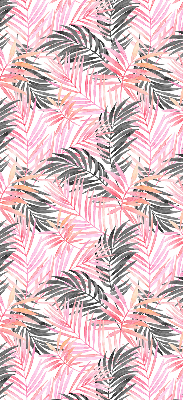 Rolgordijn voor het raam Roze en zwarte bladeren