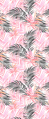 Rolgordijn voor het raam Roze en zwarte bladeren