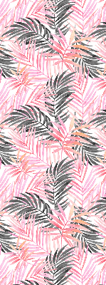 Rolgordijn voor het raam Roze en zwarte bladeren