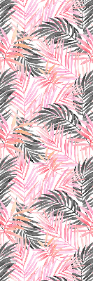 Rolgordijn voor het raam Roze en zwarte bladeren