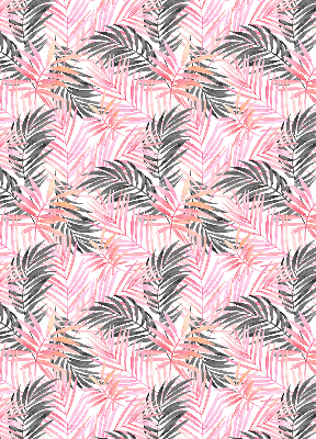 Rolgordijn voor het raam Roze en zwarte bladeren