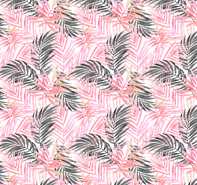 Rolgordijn voor het raam Roze en zwarte bladeren