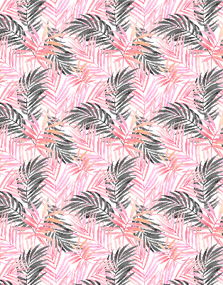 Rolgordijn voor het raam Roze en zwarte bladeren