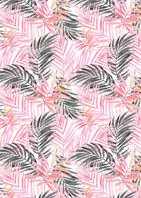 Rolgordijn voor het raam Roze en zwarte bladeren