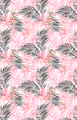 Rolgordijn voor het raam Roze en zwarte bladeren