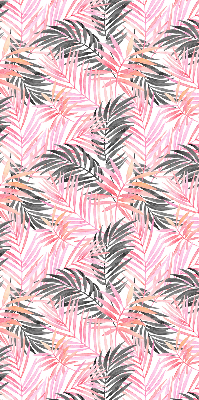 Rolgordijn voor het raam Roze en zwarte bladeren