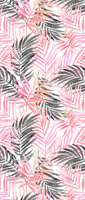 Rolgordijn voor het raam Roze en zwarte bladeren