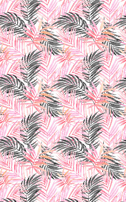 Rolgordijn voor het raam Roze en zwarte bladeren