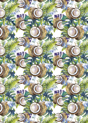 Rolgordijn voor het raam Kokosnoten en hun bladeren