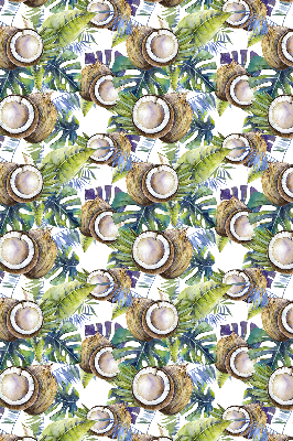 Rolgordijn voor het raam Kokosnoten en hun bladeren