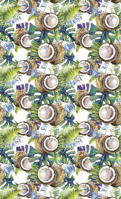 Rolgordijn voor het raam Kokosnoten en hun bladeren