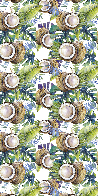 Rolgordijn voor het raam Kokosnoten en hun bladeren