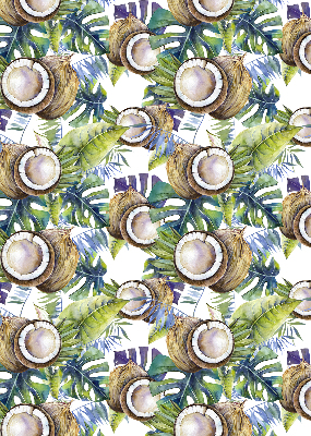 Rolgordijn voor het raam Kokosnoten en hun bladeren