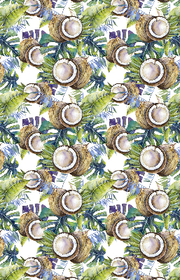 Rolgordijn voor het raam Kokosnoten en hun bladeren