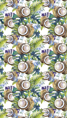 Rolgordijn voor het raam Kokosnoten en hun bladeren