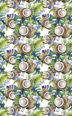 Rolgordijn voor het raam Kokosnoten en hun bladeren