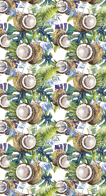 Rolgordijn voor het raam Kokosnoten en hun bladeren