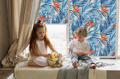 Rolgordijn verduisterend Blauwe bladeren