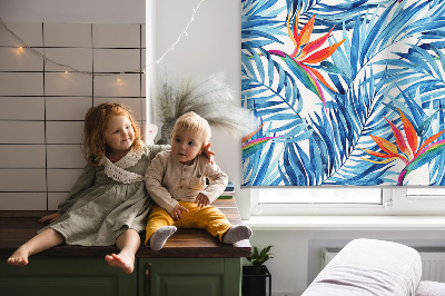 Rolgordijn verduisterend Blauwe bladeren