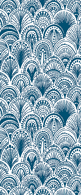 Rolgordijn voor het raam Blauw patroon