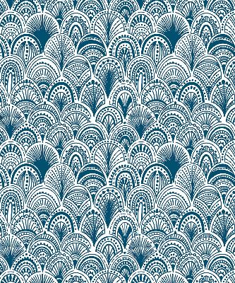 Rolgordijn voor het raam Blauw patroon