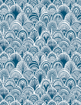 Rolgordijn voor het raam Blauw patroon