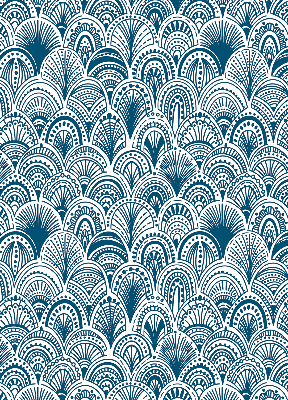 Rolgordijn voor het raam Blauw patroon