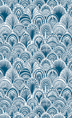 Rolgordijn voor het raam Blauw patroon