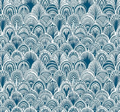 Rolgordijn voor het raam Blauw patroon