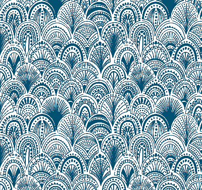 Rolgordijn voor het raam Blauw patroon