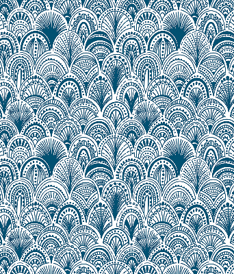 Rolgordijn voor het raam Blauw patroon