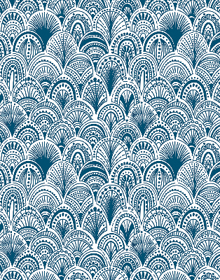 Rolgordijn voor het raam Blauw patroon