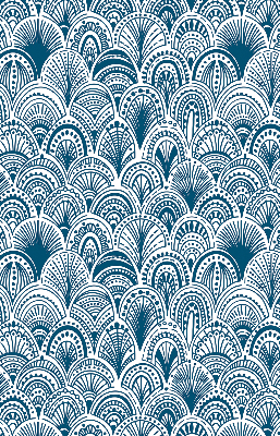 Rolgordijn voor het raam Blauw patroon