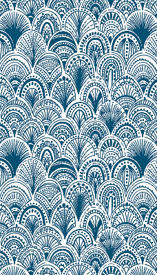 Rolgordijn voor het raam Blauw patroon