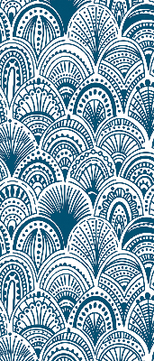 Rolgordijn voor het raam Blauw patroon