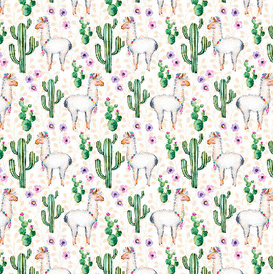 Rolgordijn verduisterend Lama's en cactussen