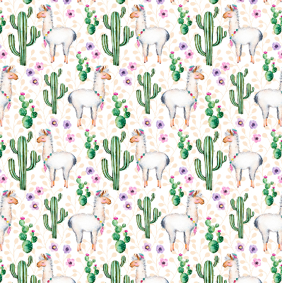 Rolgordijn verduisterend Lama's en cactussen