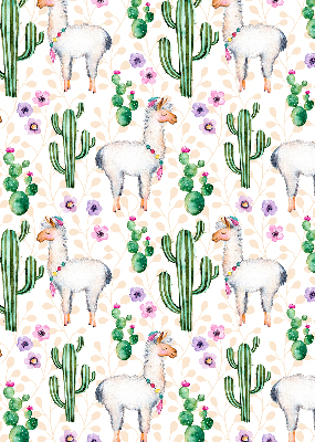 Rolgordijn verduisterend Lama's en cactussen